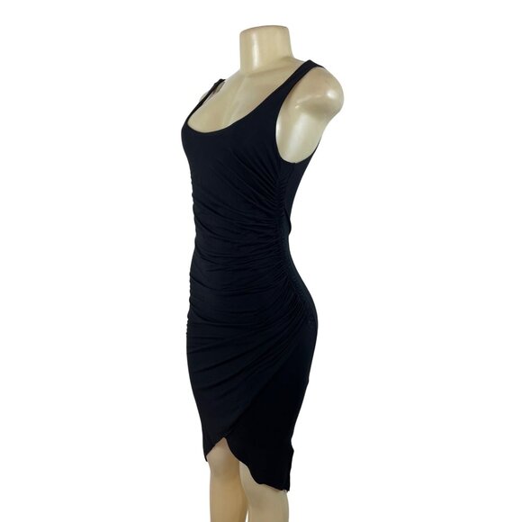 Black Abbelline Sleeveless Ruched Midi Dress For Women Szize S-New - Picture 3 of 9